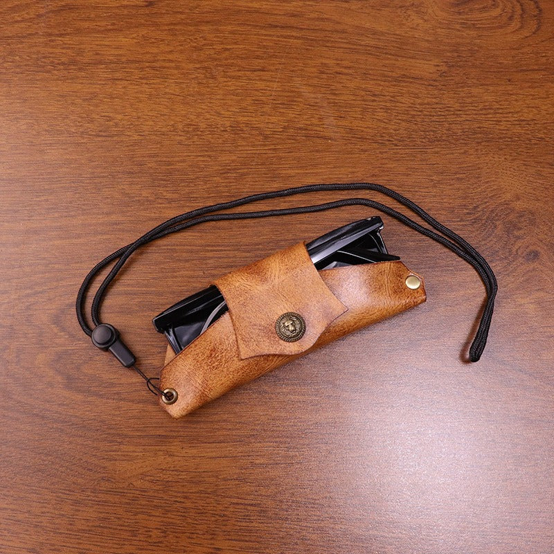 Retro Tanned Leather Handmade Glasses Case