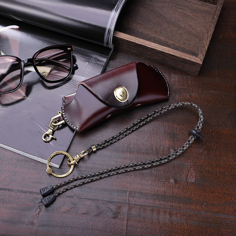 Retro Tanned Leather Glasses Case