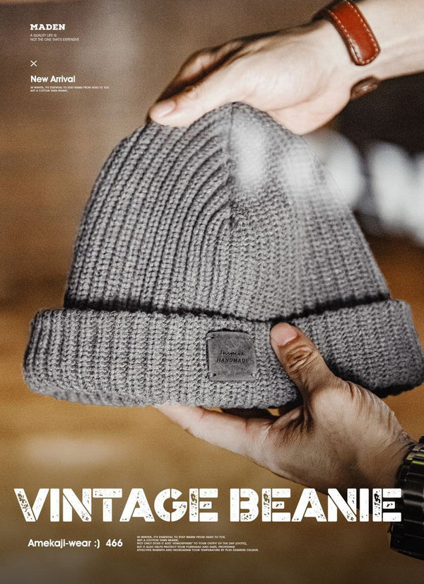 Vintage Knitted Beanie Hat