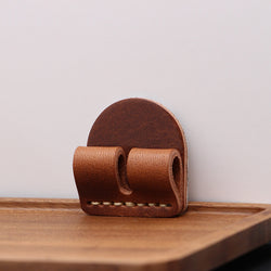 Retro Handmade Leather USB Data Cable Storage Fixed Buckle Clip