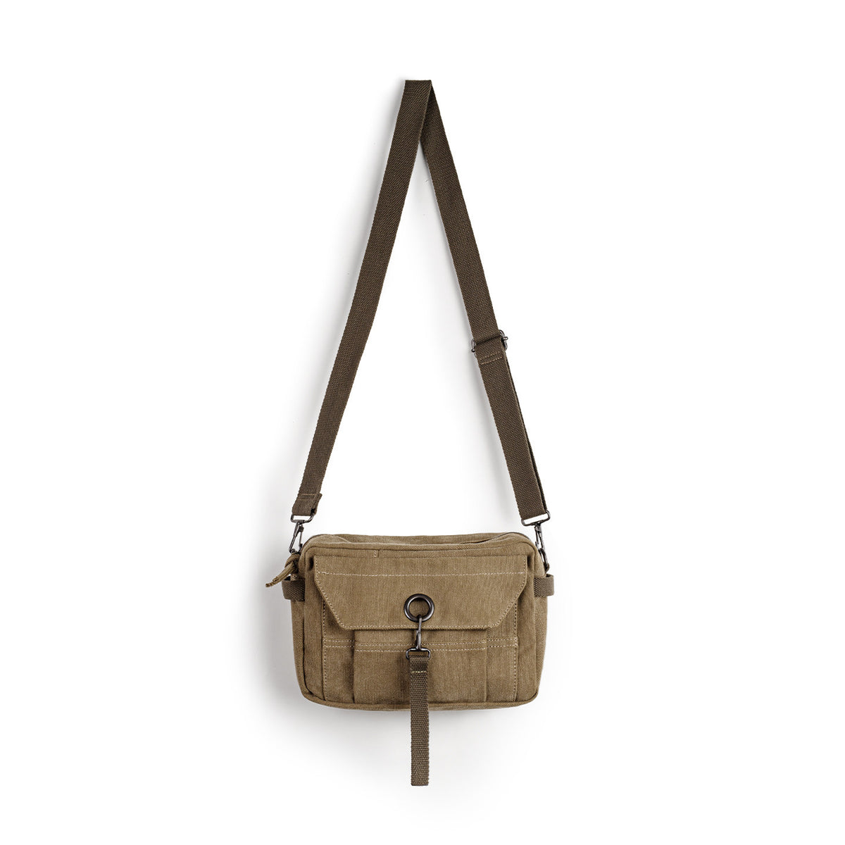 Retro Khaki Canvas Crossbody Bag Waist Bag
