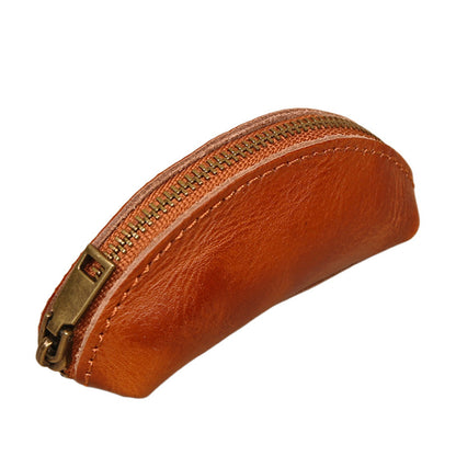 Retro Handmade Leather Coin Wallet Key Bag