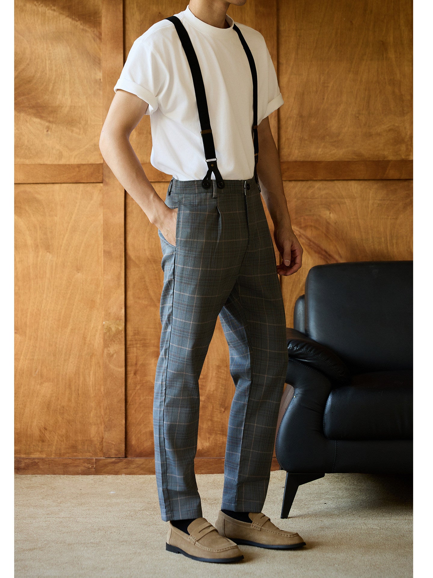 Retro Style Casual Overall Pants