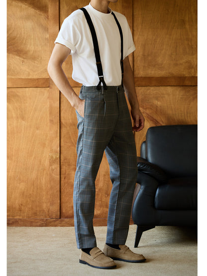 Retro Style Casual Overall Pants
