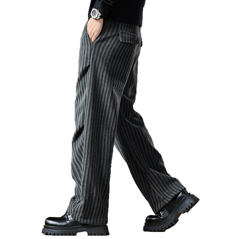 Large Size Retro Casual Striped Pants