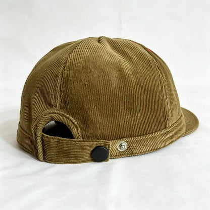 Corduroy Retro Flip Hat Beret Casual Cap Adjustable Hat