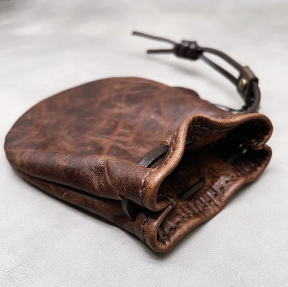 Retro Handmade Leather Coin Bag Storage Bag
