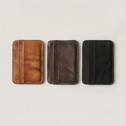 Retro Handmade Leather Card Wallets