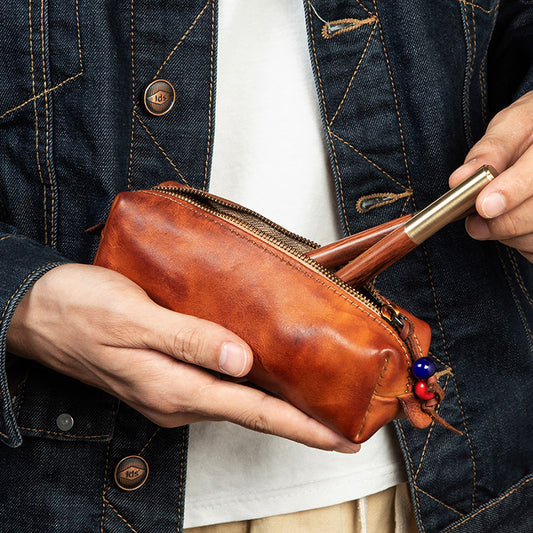 Retro Handmade Leather Storage Bag