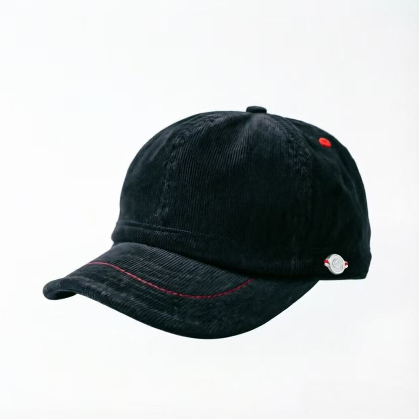 Corduroy Retro Flip Hat Beret Casual Cap Adjustable Hat