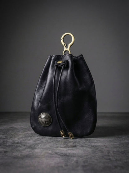 Retro Handmade Leather Coin Bag Storage Bag