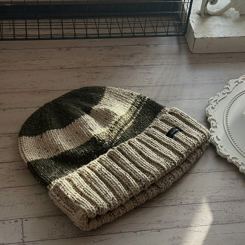 Retro Couple Striped Knitted Hat