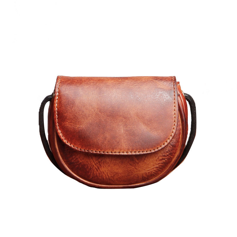 Retro Handmade Leather Card Wallets Mini Crossbody Bags
