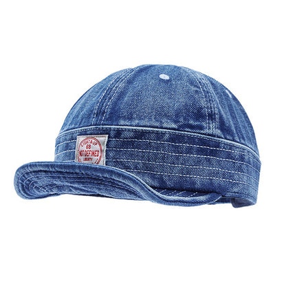Retro Denim Flip Hat Beret Casual Cap Adjustable Hat