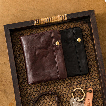 Retro Handmade Leather Card Holders Short Wallet