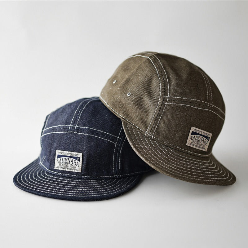 Retro Denim Flip Hat Beret Casual Cap Adjustable Hat