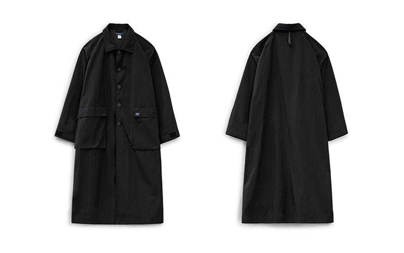 Retro Balmacaan Big Pocket Long Coat
