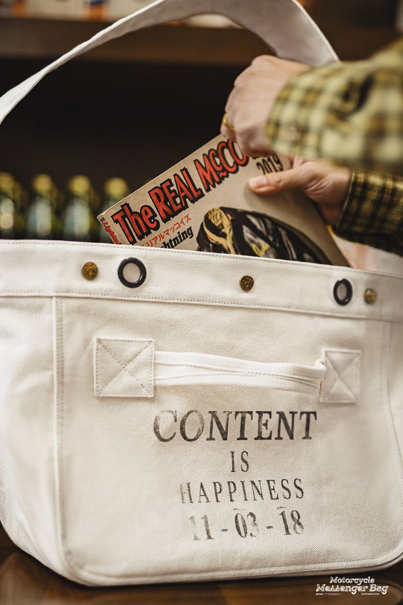 Retro Motorcycle Messenger Newsboy Bag Canvas Crossbody Bag