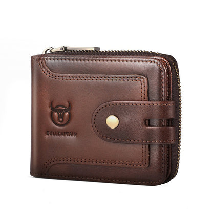 Retro Leather Zipper Chain Wallet
