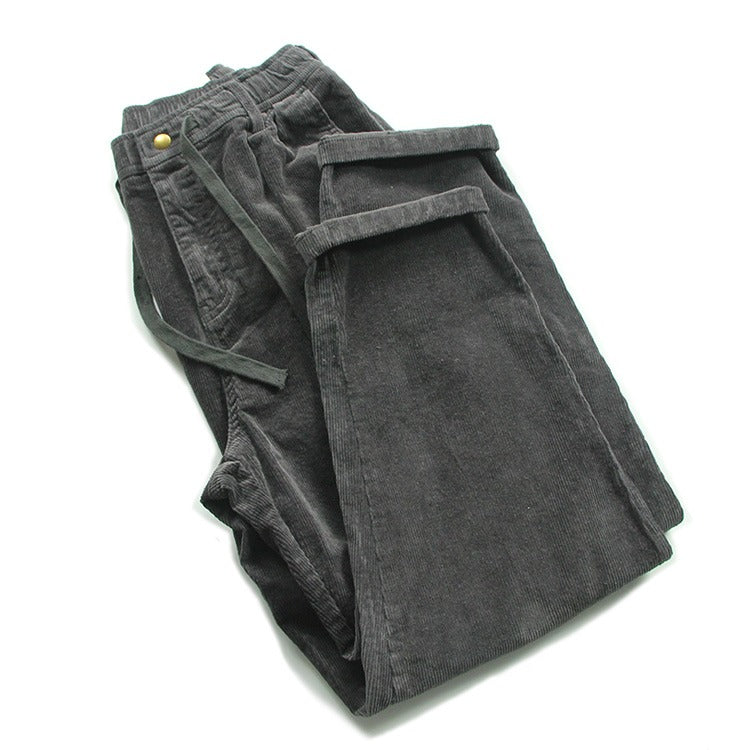 Retro Washed Corduroy Casual Pants
