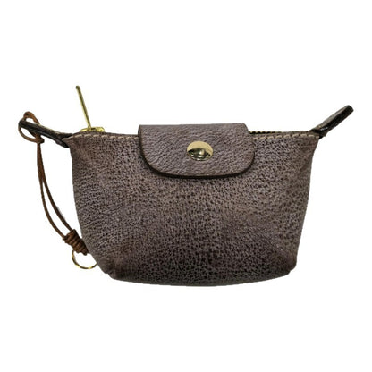 Retro Wax Leather Coin Purse Tanned Leather Lipstick Bag Headphone Bag