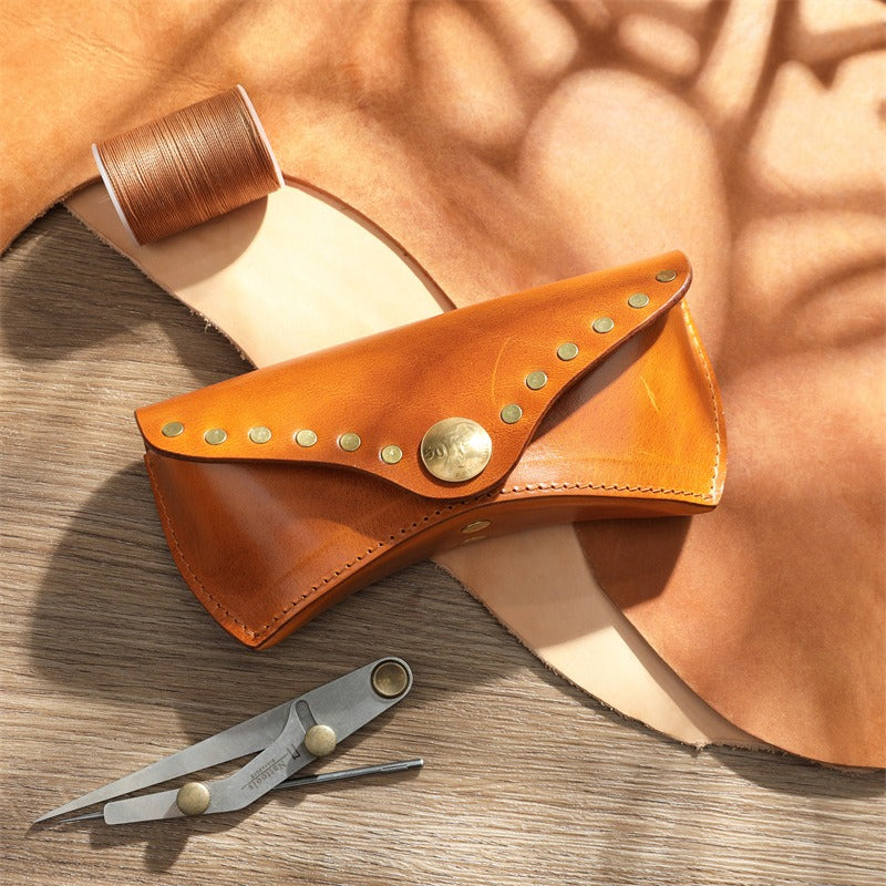 Retro Handmade Leather Glasses Case