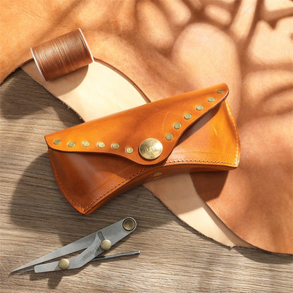 Retro Handmade Leather Glasses Case