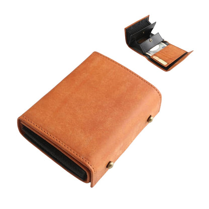Retro handmade frosted leather wallet for men and women, 3-fold style multifunctional business clutch