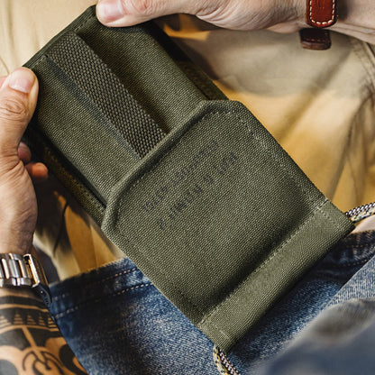 Retro Mini Phone Bag Military Green Canvas Crossbody Bag