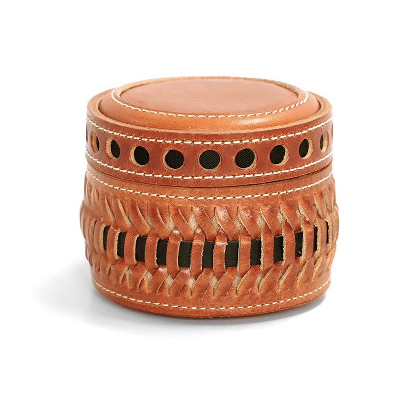 Retro Handmade Leather Woven Box