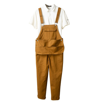 Unisex Retro Style Casual Multi-Pocket Overall Cargo Pants