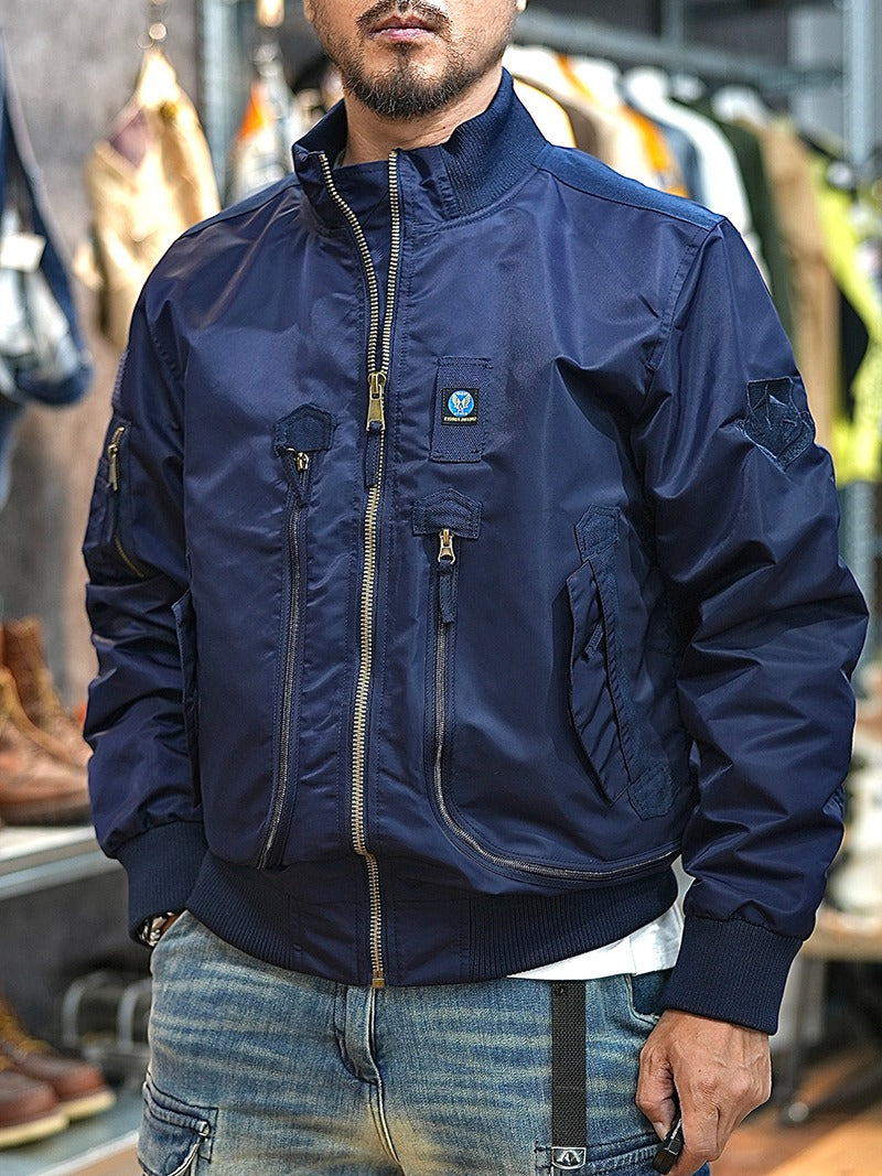 Retro Bomber Jacket Windproof Motorcycle Workwear Jacket