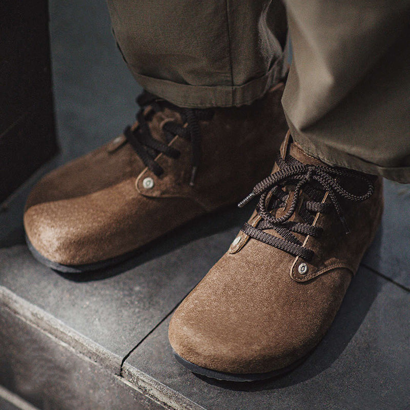 Retro Brown Slip-on Mules Ankle Boots