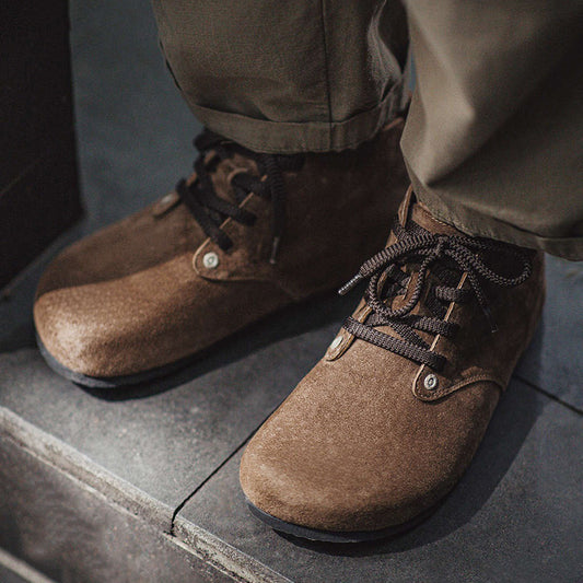 Retro Brown Slip-on Mules Ankle Boots