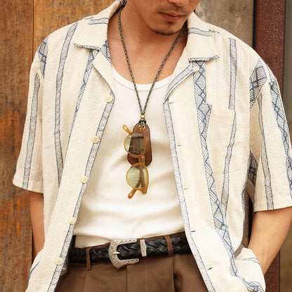 Retro Tanned Leather Portable Glasses Cord