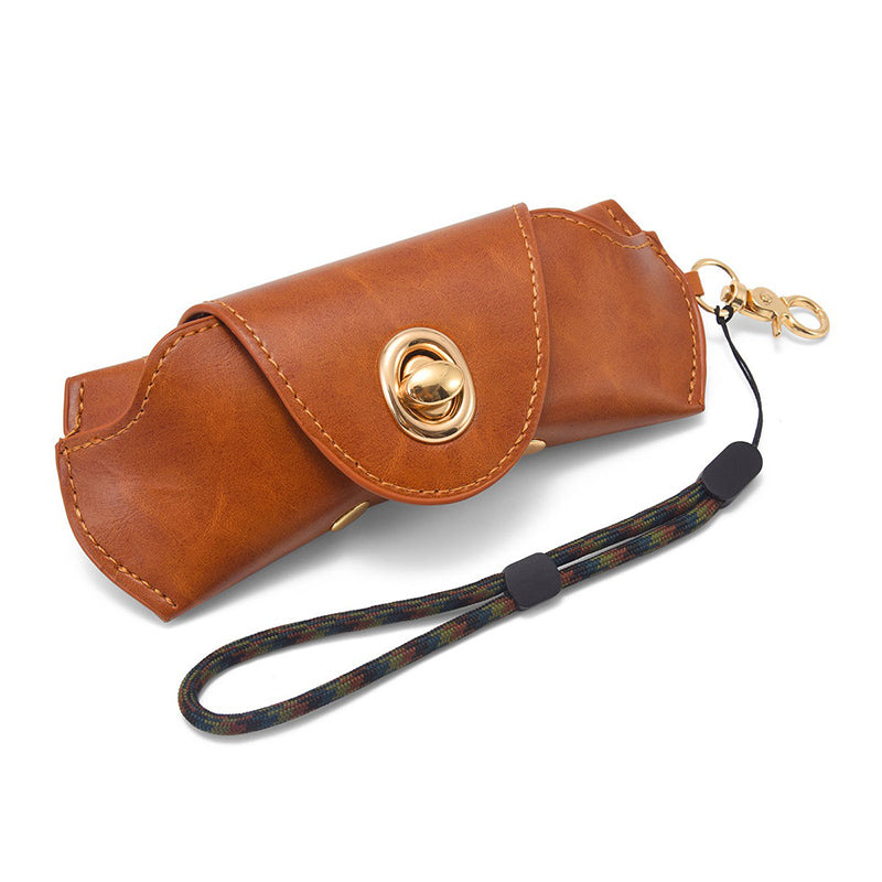 Retro Tanned Leather Glasses Case