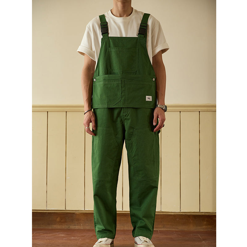 Retro Style Casual Multi-Pocket Overall Cargo Pants