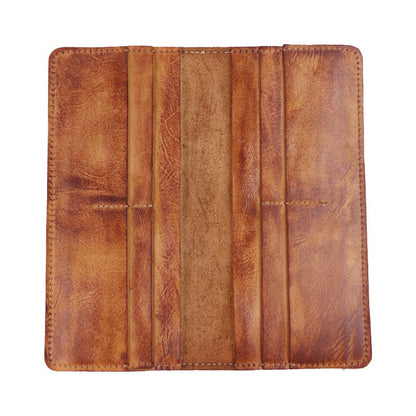 Retro Handmade Leather Multi-card Slots Long Wallet