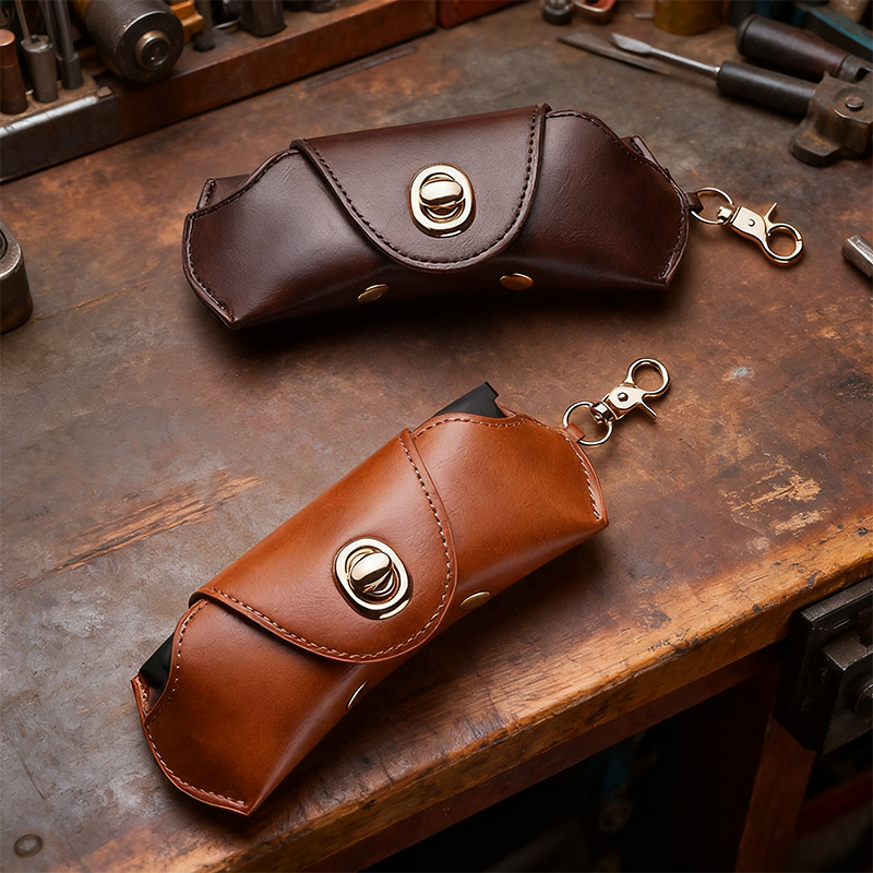 Retro Tanned Leather Glasses Case