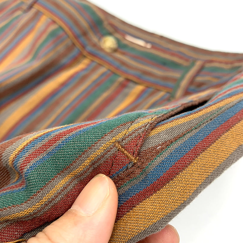 Retro Cotton Striped Casual Pants