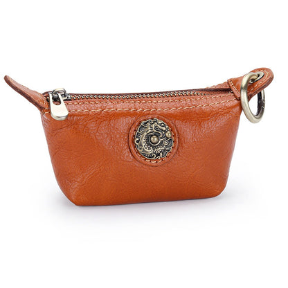 Retro Handmade Leather Zipper Wallet