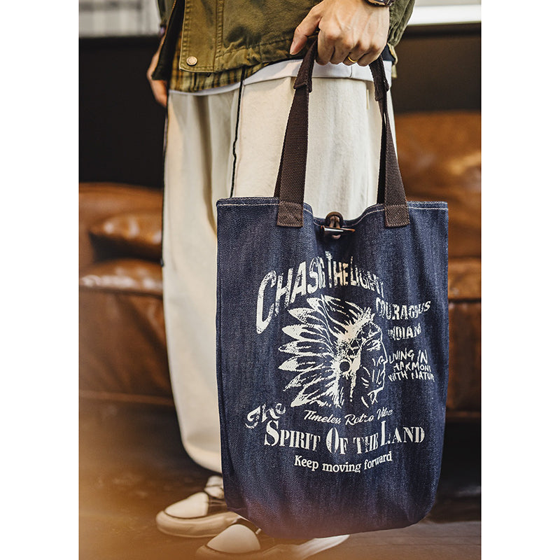 Retro Denim Tote Bag Shoulder Bag