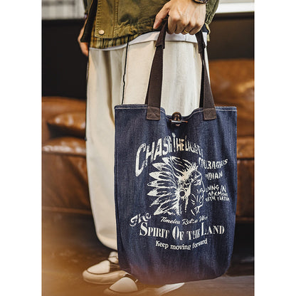 Retro Denim Tote Bag Shoulder Bag