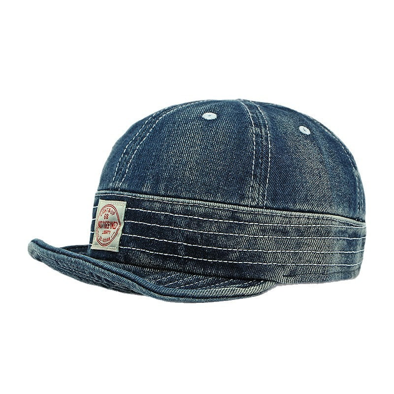 Retro Denim Flip Hat Beret Casual Cap Adjustable Hat