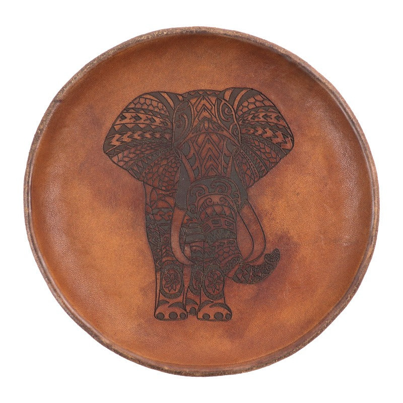 Retro Handmade Storage Leather Tray