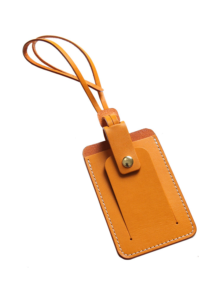 Retro Top-grain Cowhide Luggage Tag Card Holders
