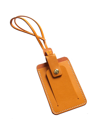 Retro Top-grain Cowhide Luggage Tag Card Holders