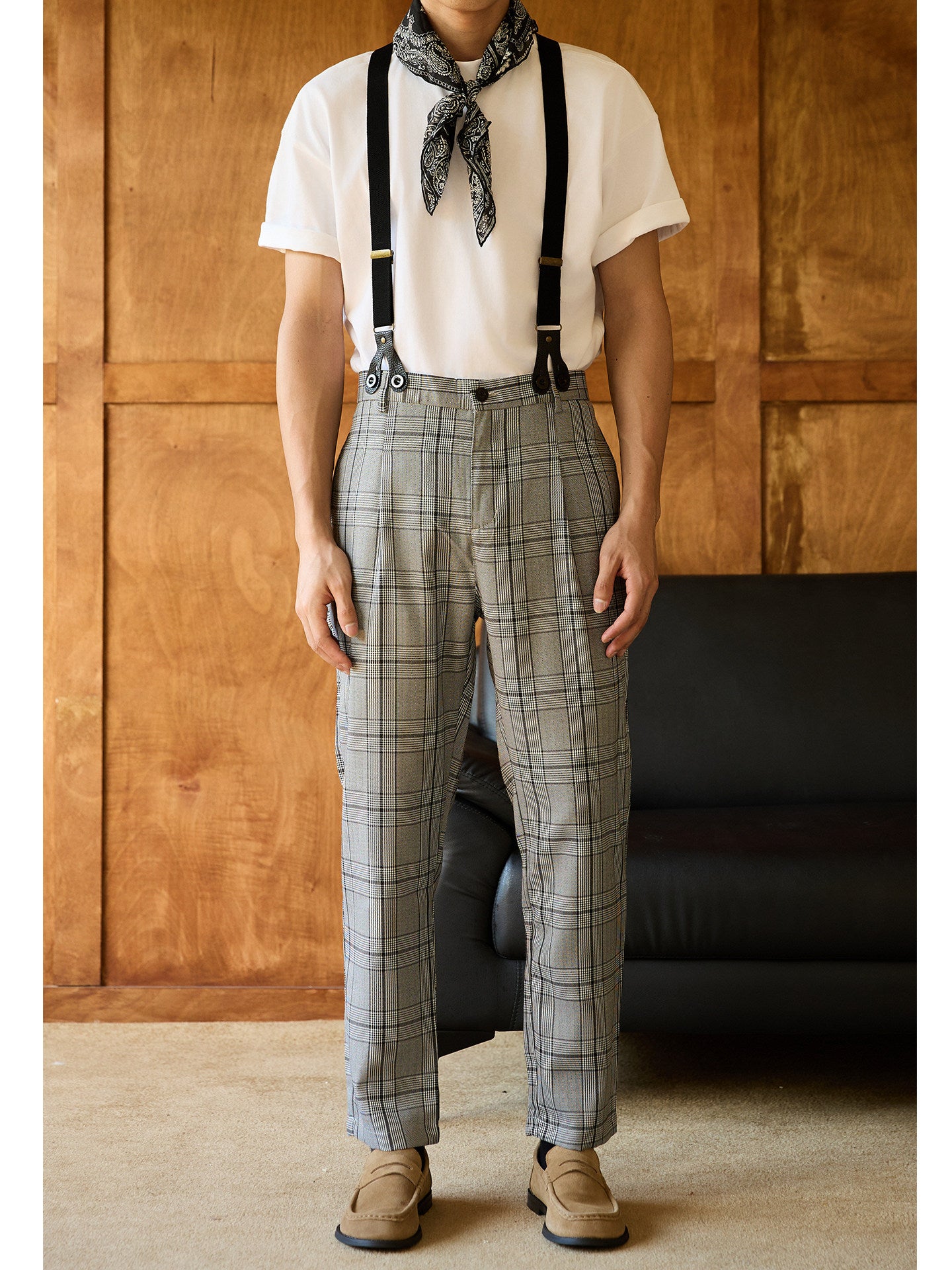 Retro Style Casual Overall Pants