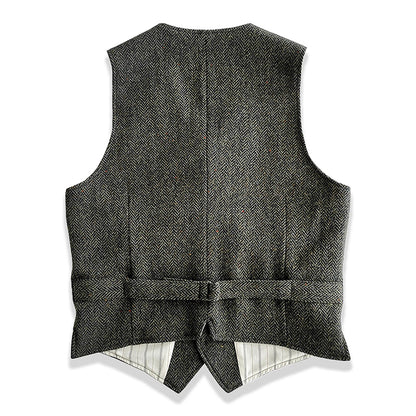Retro Large Size Herringbone Waistcoats