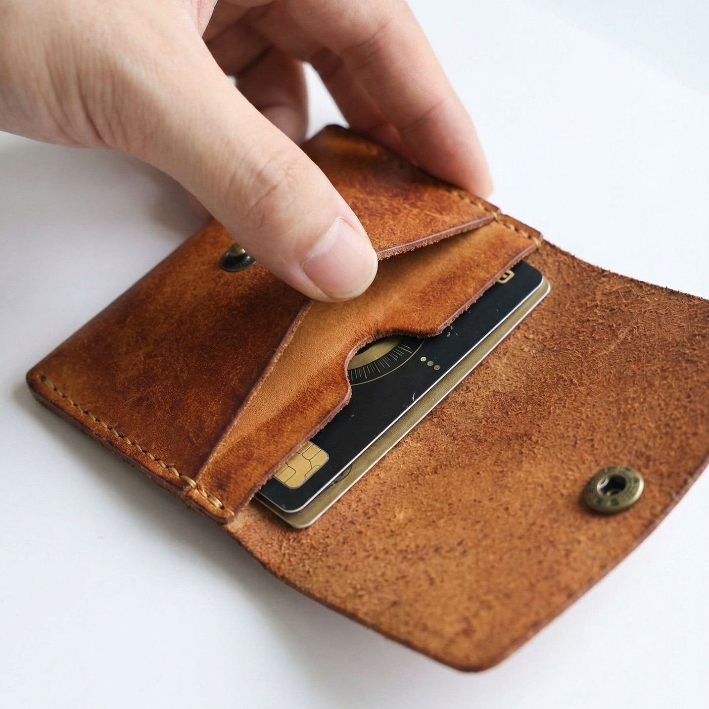 Retro Handmade Leather Card Wallets